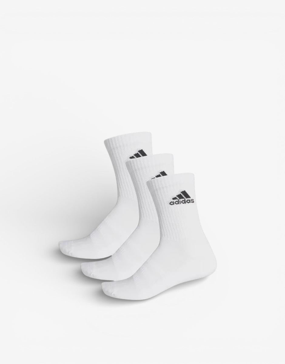 ADIDAS 3 Packs Cushioned Crew Socks White