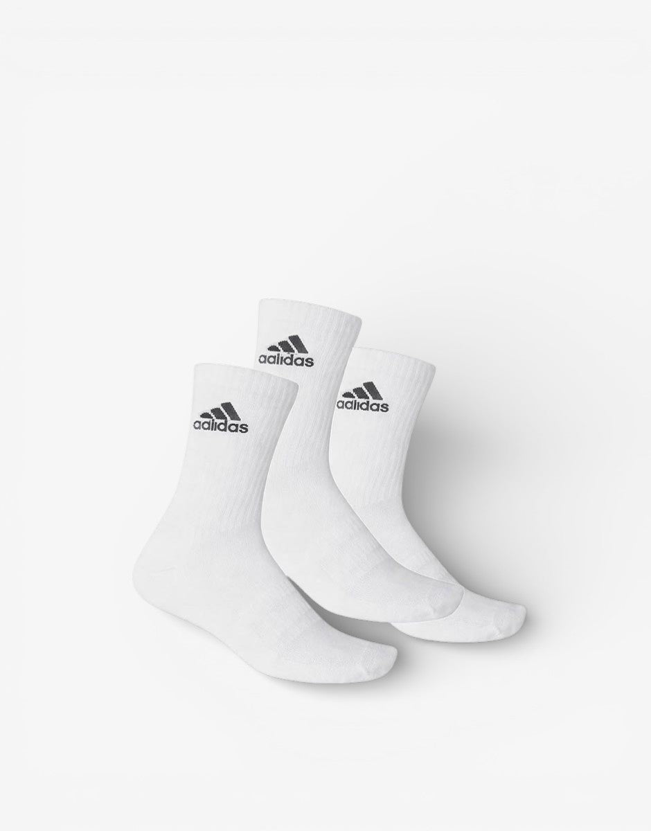 ADIDAS 3 Packs Cushioned Crew Socks White
