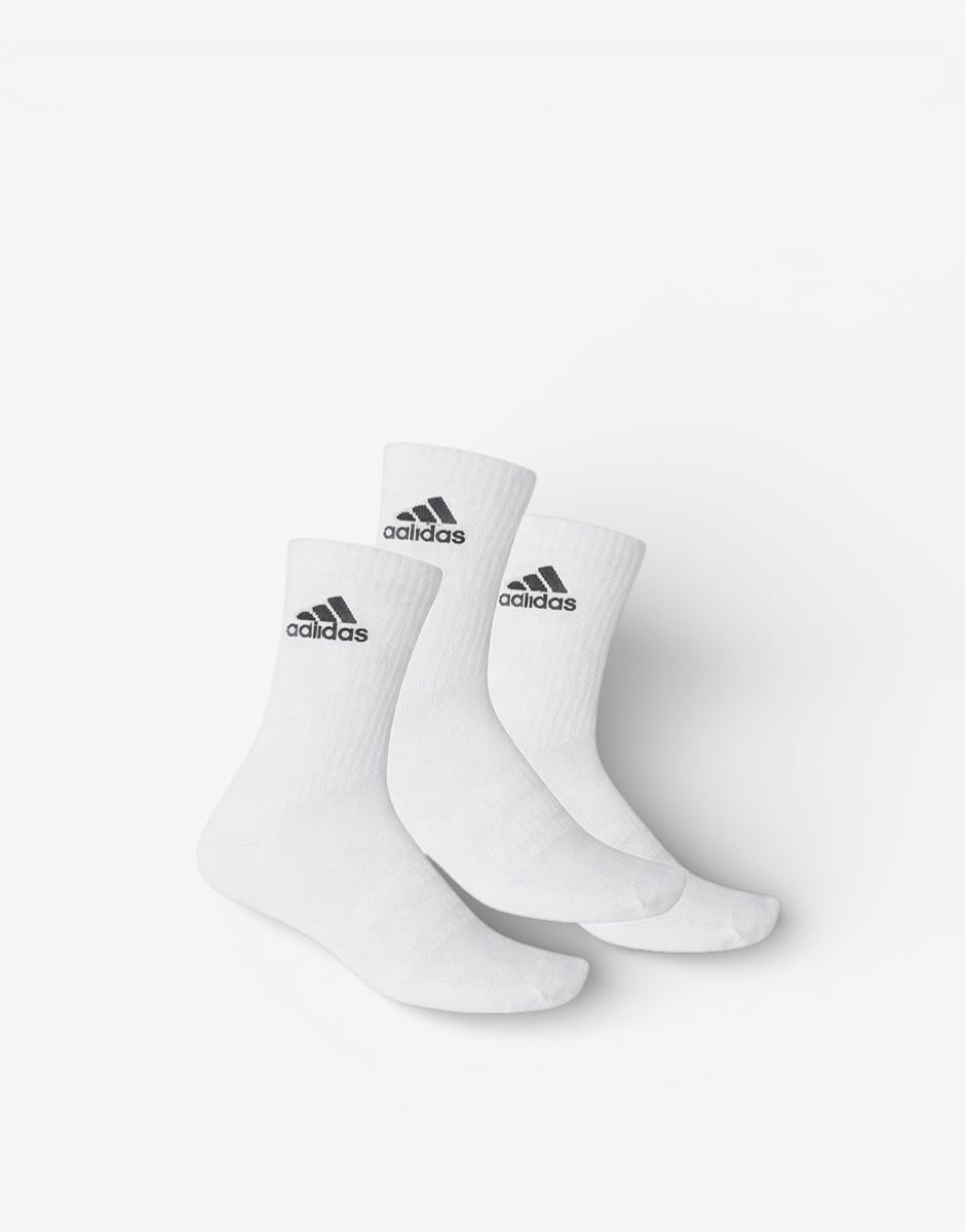 ADIDAS 3 Packs Cushioned Crew Socks White