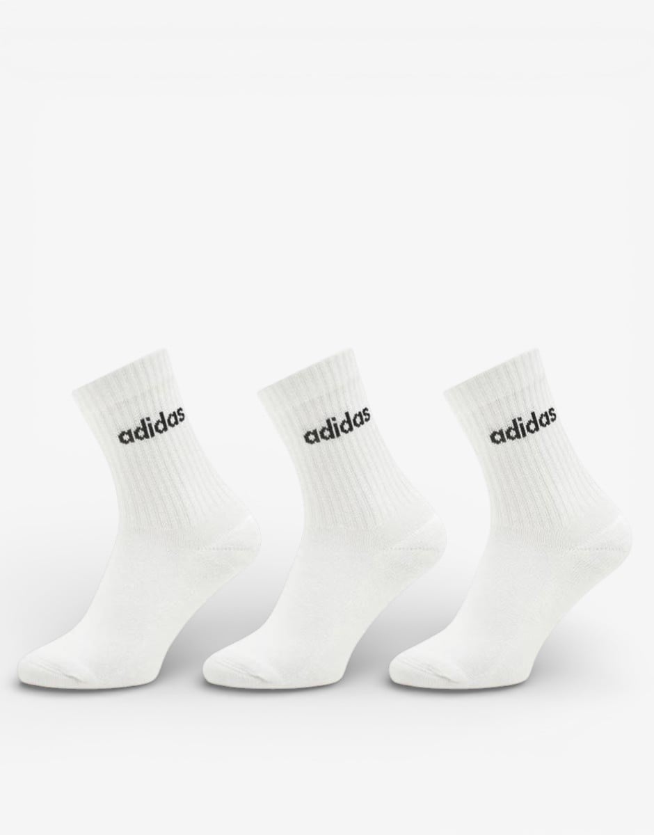 ADIDAS 3 Packs Enjoy Summer Mid Cut Crew Socks Black