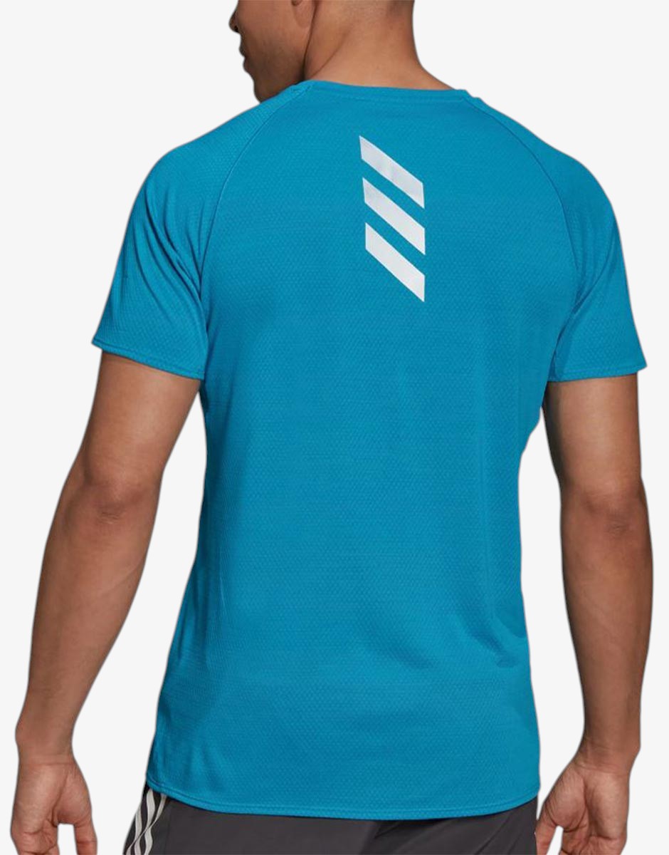 Заден дизайн на ADIDAS тениска син цвят