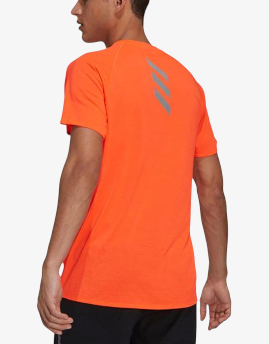 Обратна страна на оранжев мъжки тениска ADIDAS Adi Runner Tee Orange за спорт и екипировка