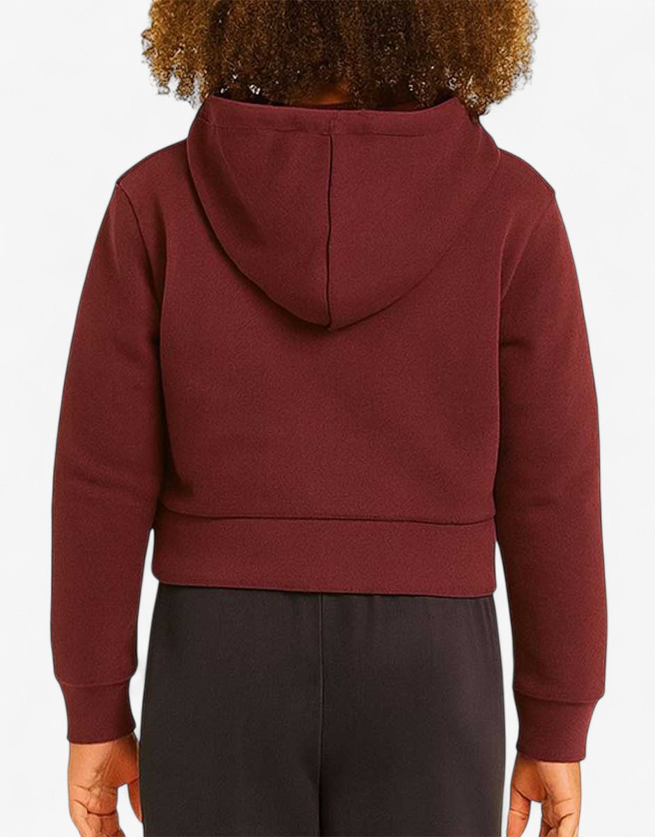ADIDAS Adicolor Cropped Hoodie Burgundy