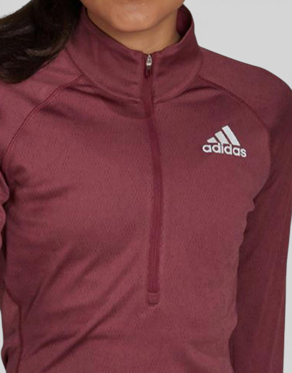 ADIDAS Adizero 1/2 Zip Top Burgundy