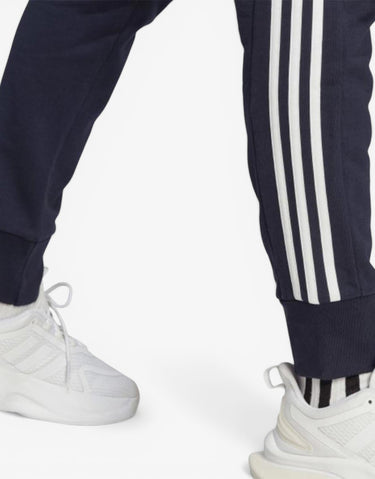 ADIDAS Essentials French Terry Tapered Cuff 3-Stripes Pants Navy
