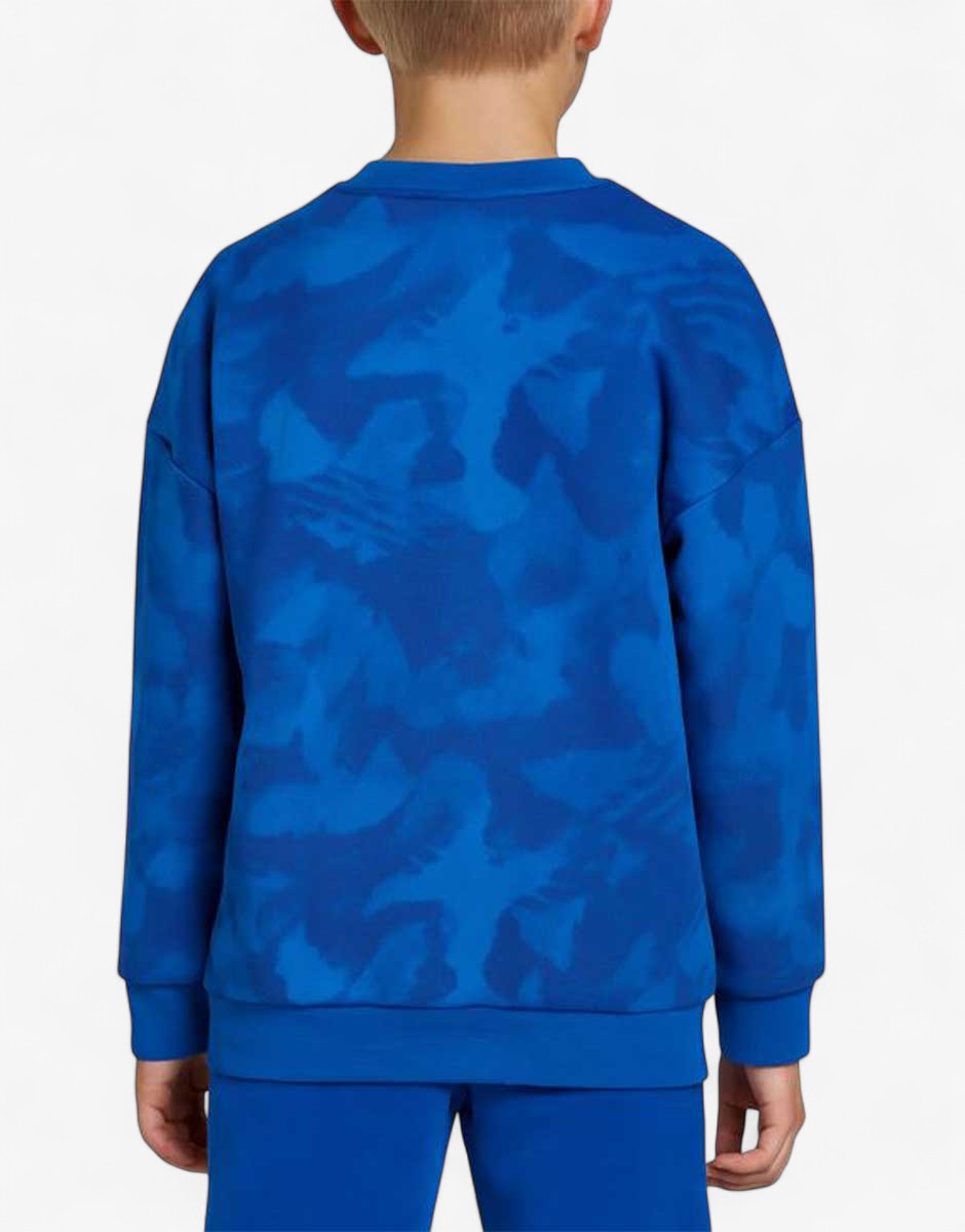 ADIDAS Originals All Over Print Crewneck Sweatshirt Blue | MegaMall.bg