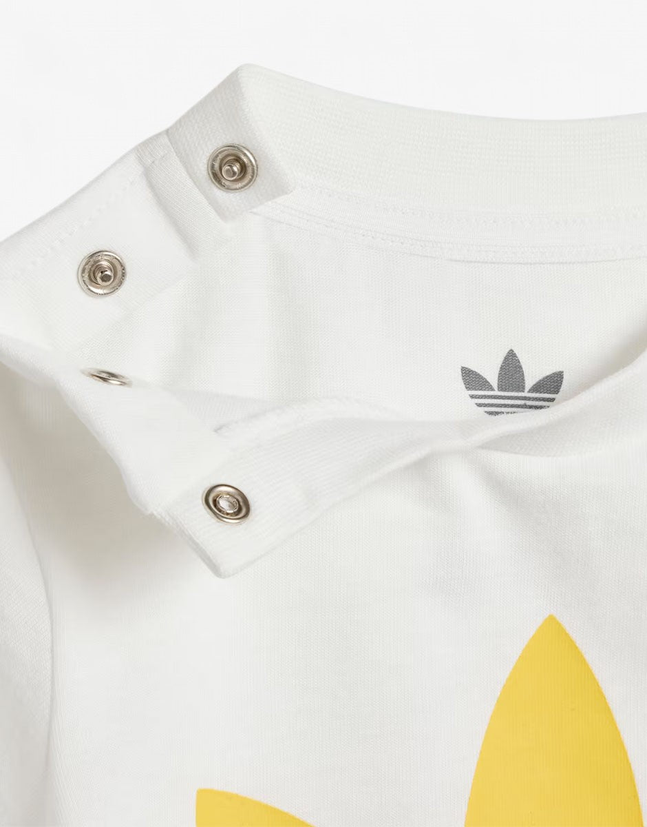 ADIDAS Originals Trefoil Shorts Tee Set White/Yellow