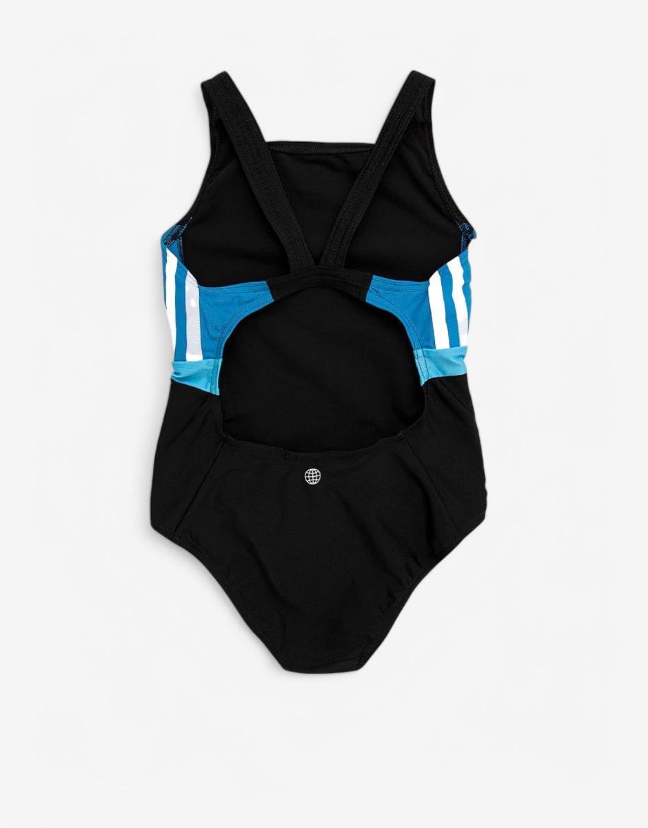 ADIDAS Performance 3-Stripes Swimsuit Black/Blue