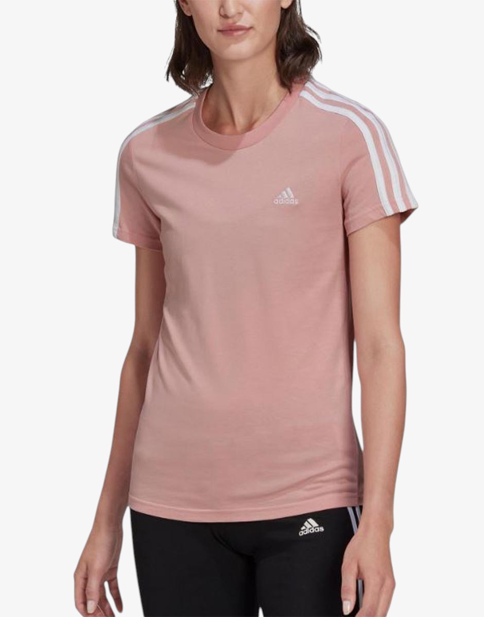 ADIDAS Sportswear Essentials Slim 3-Stripes Tee Pink Розов XS | MegaMall.bg