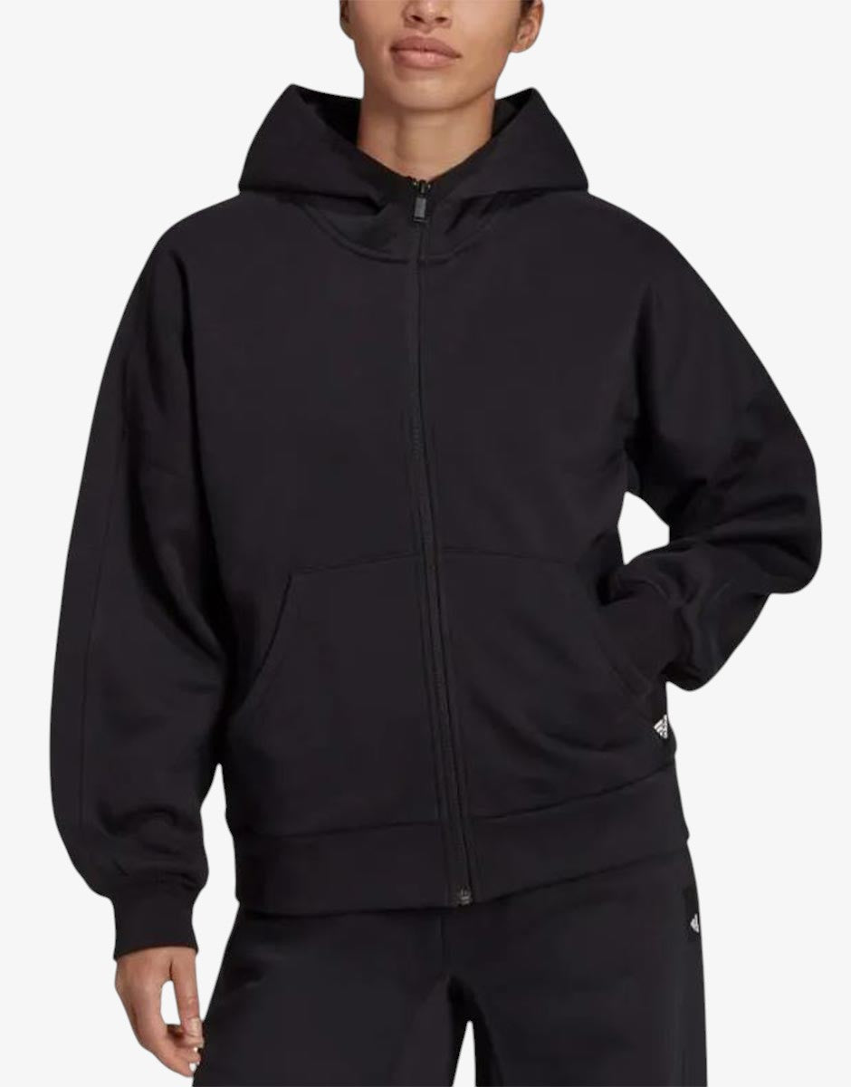 ADIDAS Sportswear Studio Lounge Fleece Full-Zip Hoodie Black Черен XS | MegaMall.bg