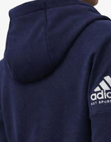 ADIDAS Stack Logo On Left Sleeve Hoodie Blue | MegaMall.bg