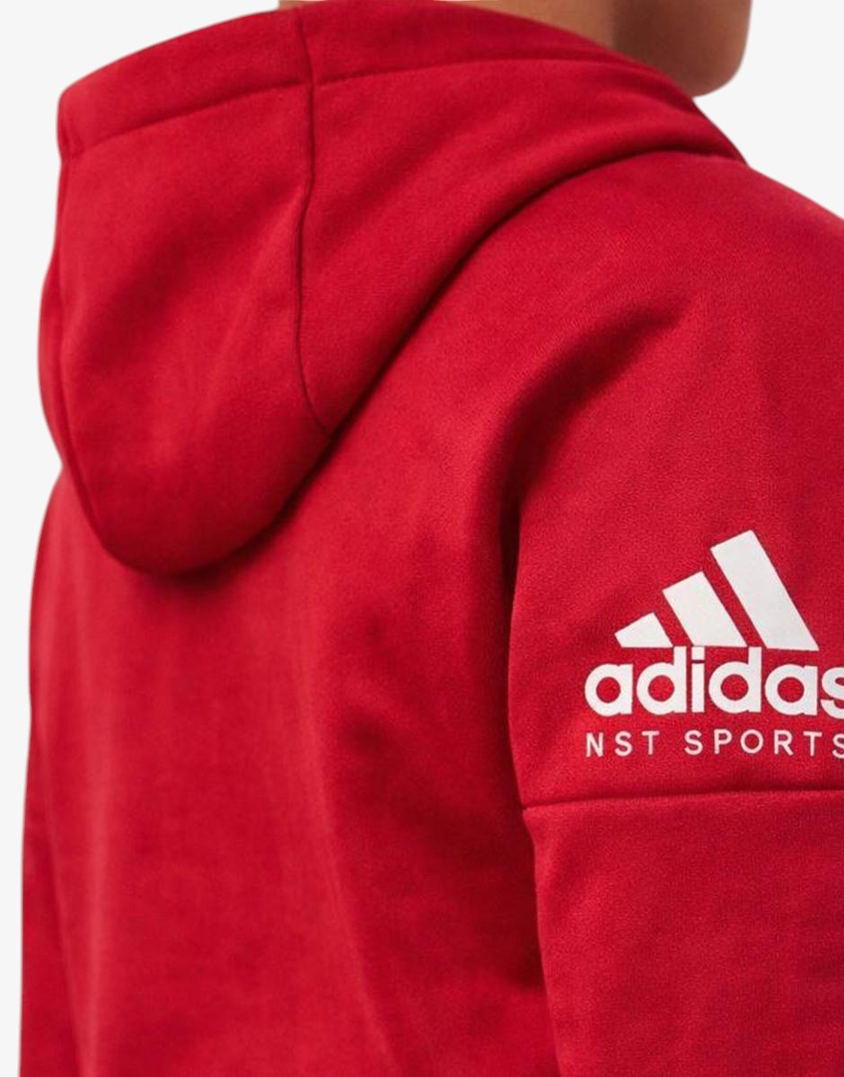 ADIDAS Stack Logo On Left Sleeve Hoodie Red | MegaMall.bg