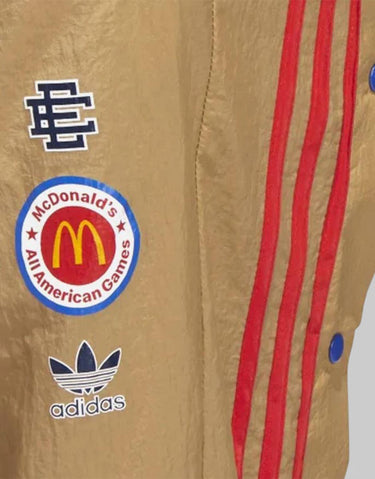ADIDAS x Eric Eamnuel Crossover Stripe Basketball Pants Brown | MegaMall.bg