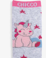 CHICCO 1-Pair Girls Unicorn Socks Grey/Pink | MegaMall.bg