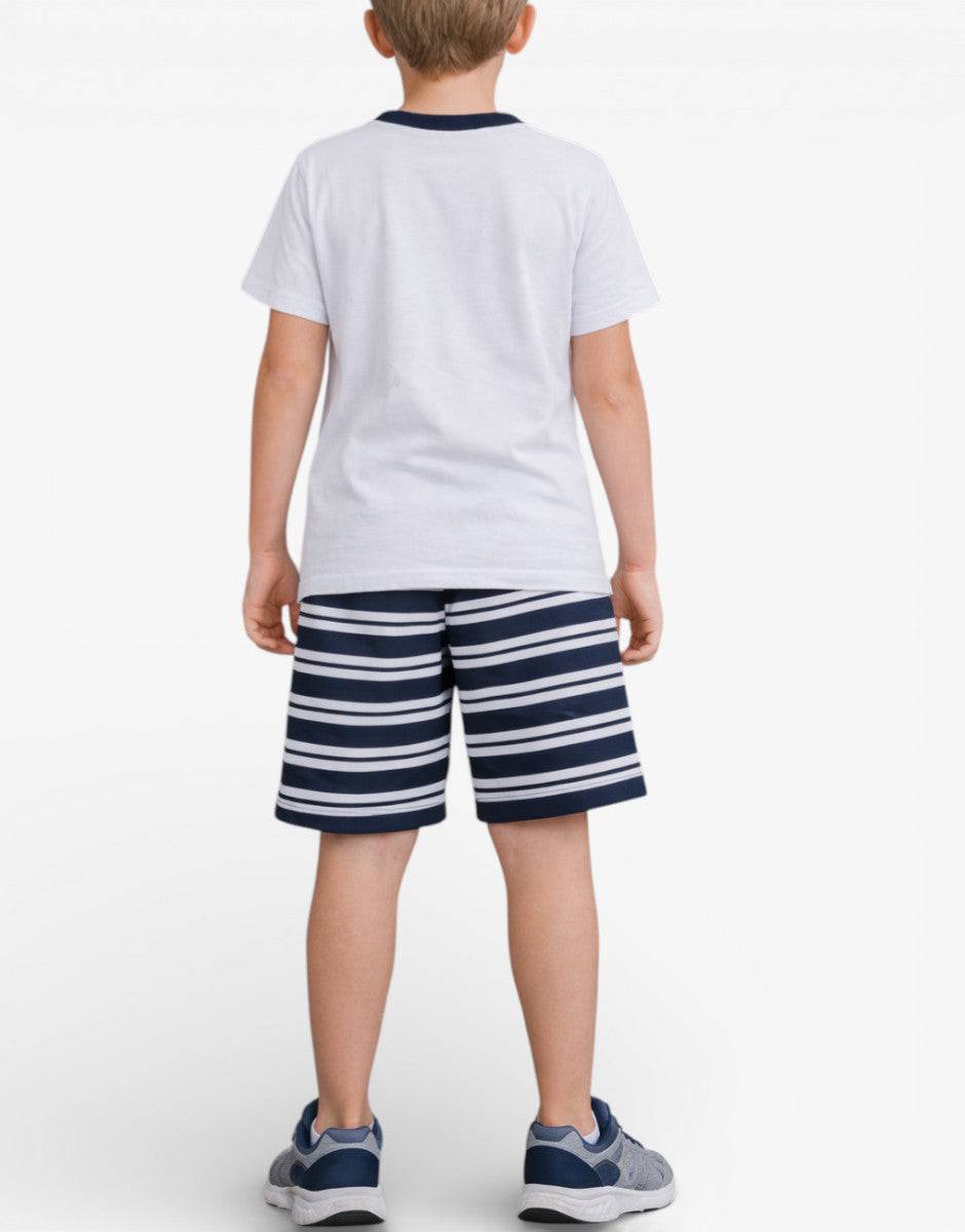 CHICCO Boys Shorts And Tee Set White/Blue | MegaMall.bg