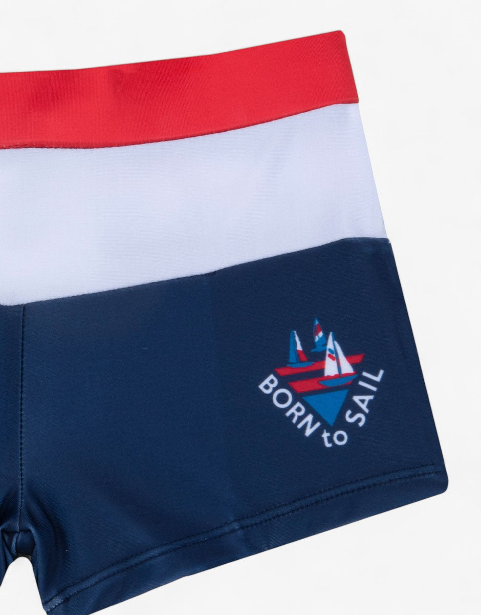 CHICCO Boys Born To Sail Swim Shorts Blue/White