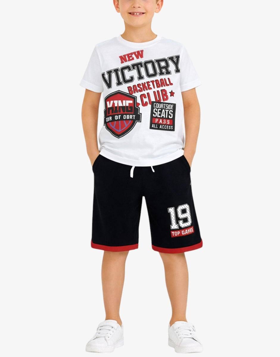 CHICCO Boys Shorts And Tee Set White/Black Бял 104 | MegaMall.bg