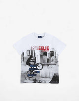CHICCO Boys Wheelie Sunday Tee White Printed Бял 104 | MegaMall.bg