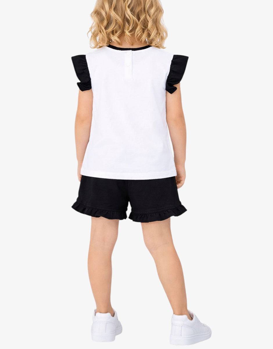 CHICCO Girls Shorts And Tank Top Set White/Black | MegaMall.bg