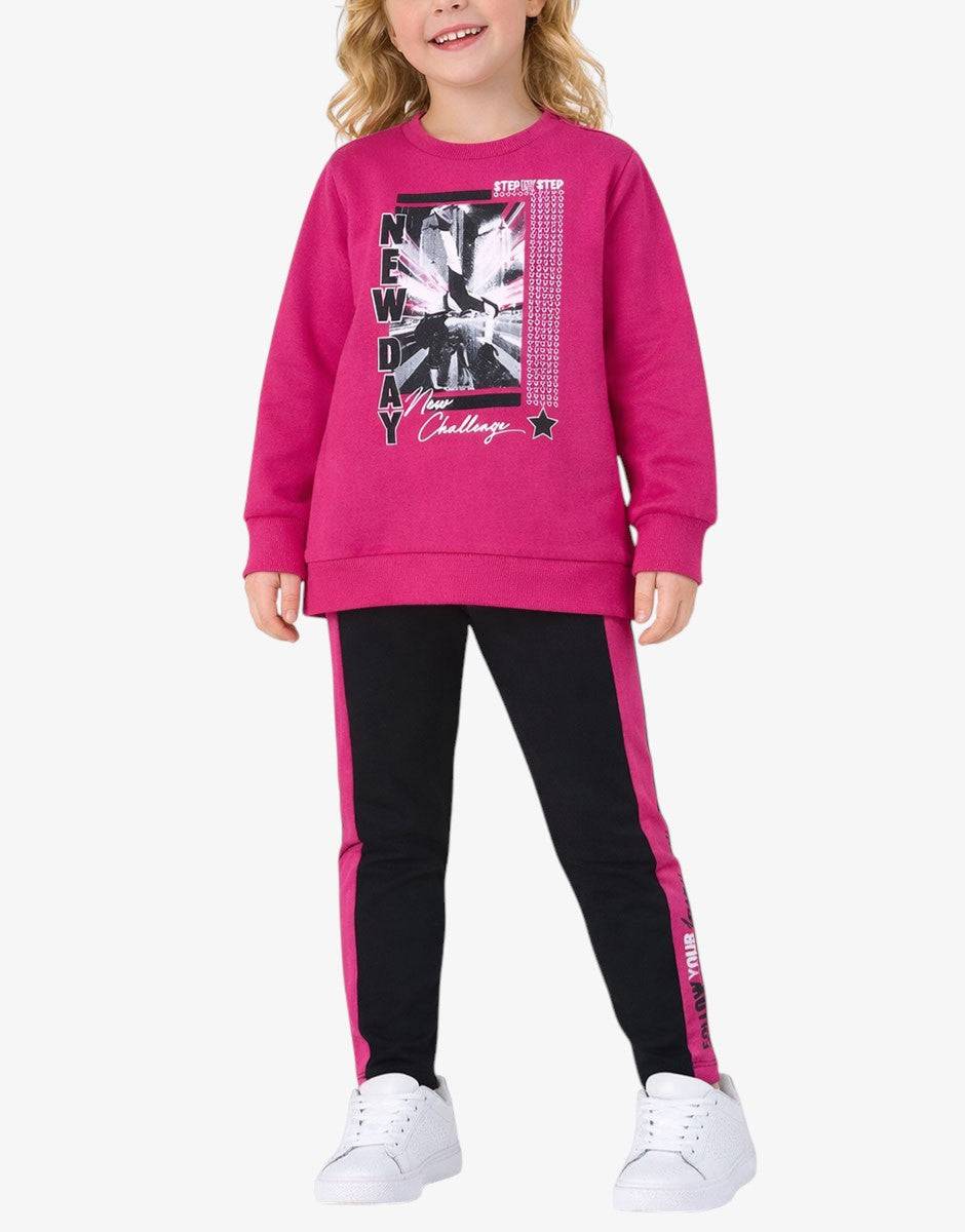 CHICCO Girls Tracksuit Pink/Black Розов 152 | MegaMall.bg