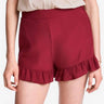 H&M Frill-Trimmed Shorts Бордо 34 | MegaMall.bg
