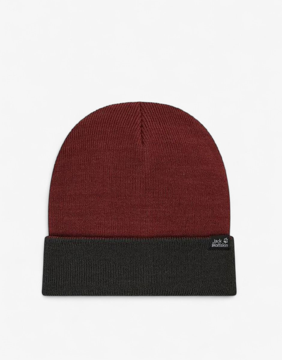 JACK WOLFSKIN Ribbed Beanie Red