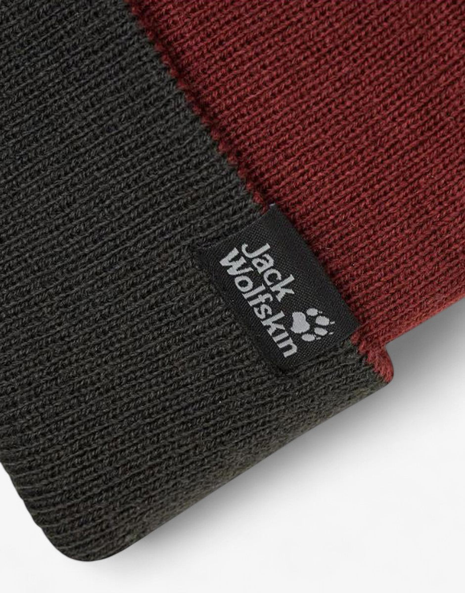 JACK WOLFSKIN Ribbed Beanie Red