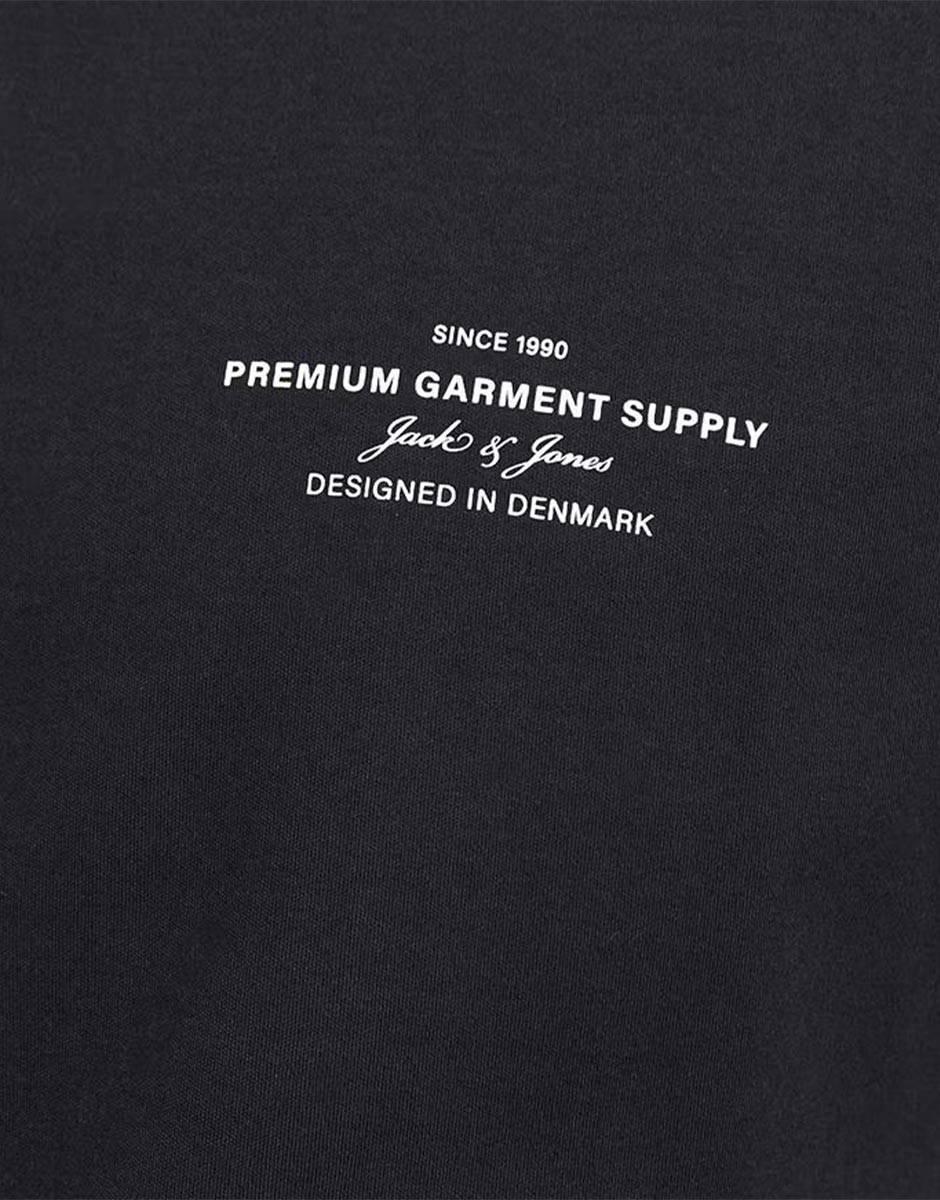 JACK&JONES Black And Branding Tee Black