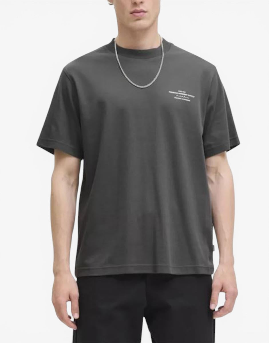 JACK&JONES Branding Ss Crew Tee Grey