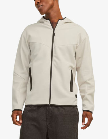 JACK&JONES Jcofusion Sweat Zip Hood Noos Moonbeam Melange