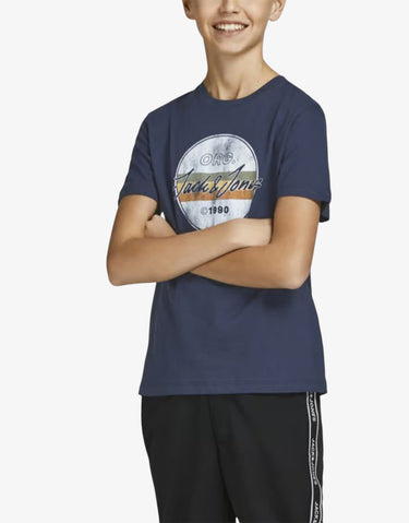JACK&JONES Jorbrady Tee Ss Crew Neck Sn Jnr Navy