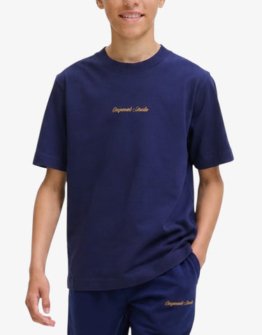JACK&JONES Jornorrebro Emb Tee Ss Cn Noos Jnr Blue