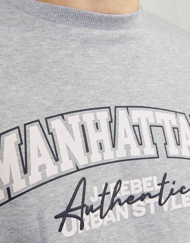 JACK&JONES Jrebnewyork Sweat Crew Neck Sn Light Grey Melange