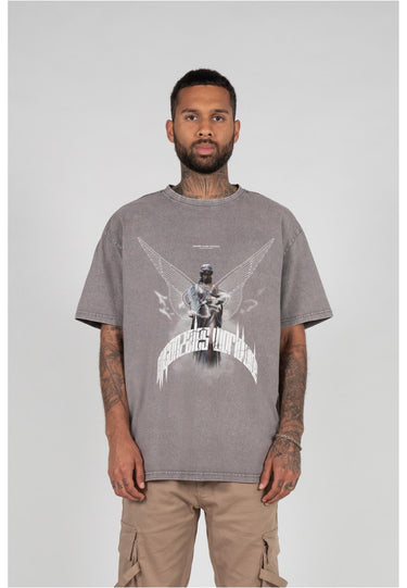 HIGHER THAN HEAVEN V.1 Acid Washed Heavy Oversize Tee