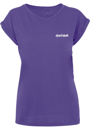 Ladies Unfollow Extended Shoulder Tee