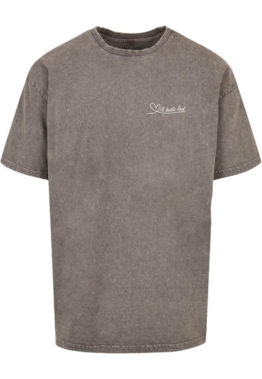 It Beats Loud Acid Washed Heavy Oversize Tee