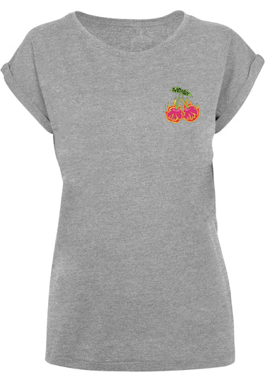 Ladies Burning Cherries Tee - Extended Shoulder Tee