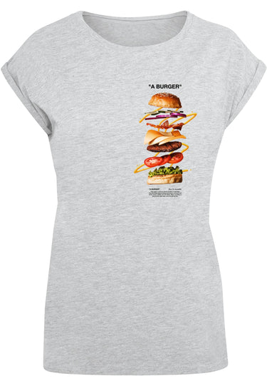 Ladies A Burger Extended Shoulder Tee