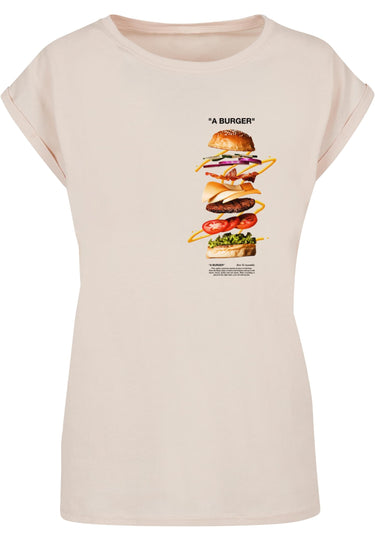 Ladies A Burger Extended Shoulder Tee