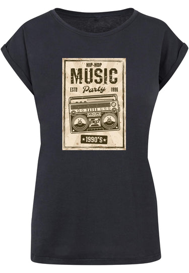 Ladies Retro Boom Extended Shoulder Tee