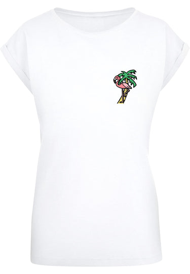 Ladies Flamingo Extended Shoulder Tee