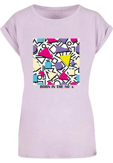 Ladies Geometric Retro Extended Shoulder Tee