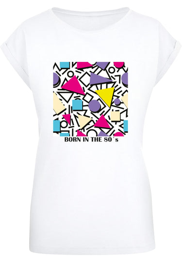 Ladies Geometric Retro Extended Shoulder Tee