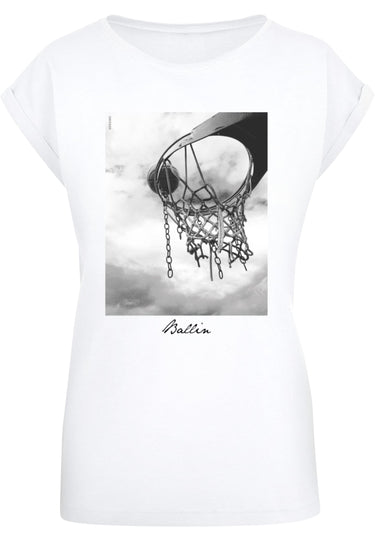 Ladies Ballin 2.0 Extended Shoulder Tee