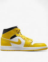 NIKE Jordan 1 Mid Shoes White/Yellow | MegaMall.bg