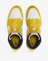 NIKE Jordan 1 Mid Shoes White/Yellow | MegaMall.bg