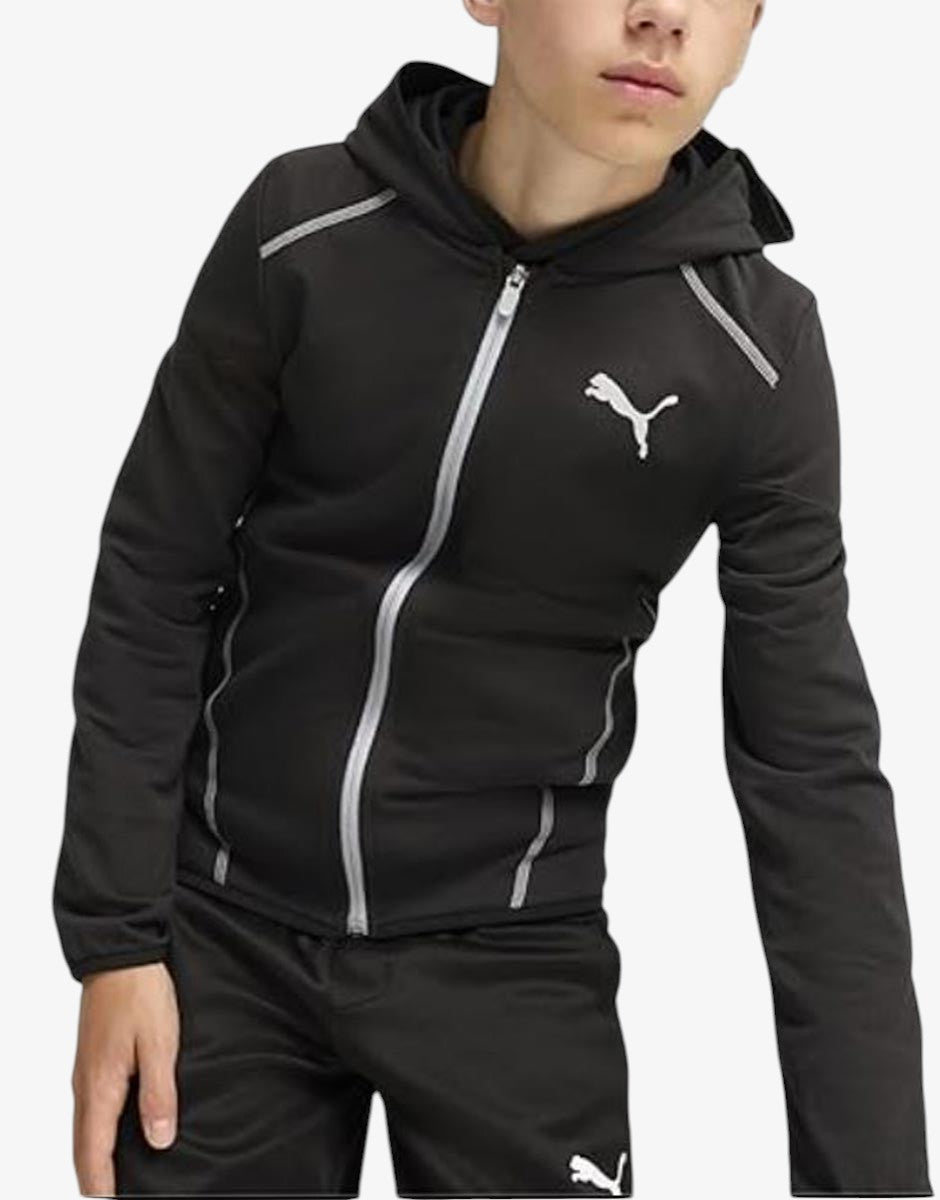 PUMA Active Sports Full Zip Hoodie Black Черен 140 | MegaMall.bg
