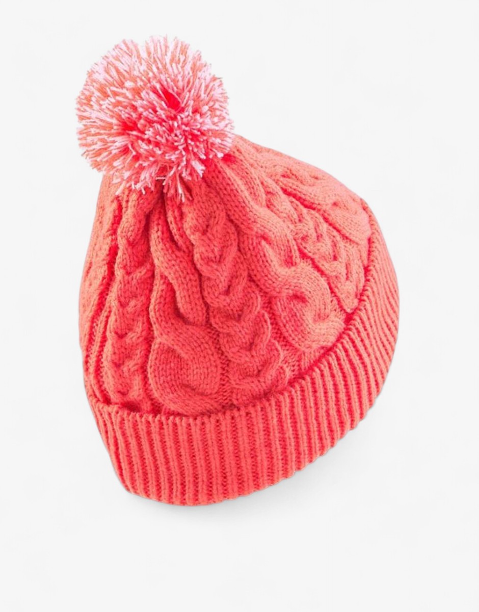 PUMA Cable Pom Beanie Pink