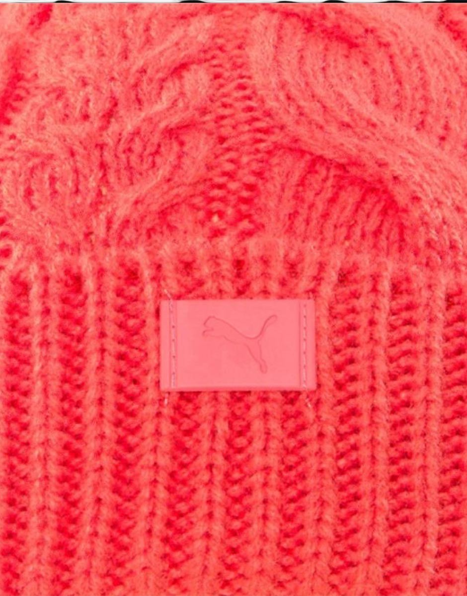 PUMA Cable Pom Beanie Pink