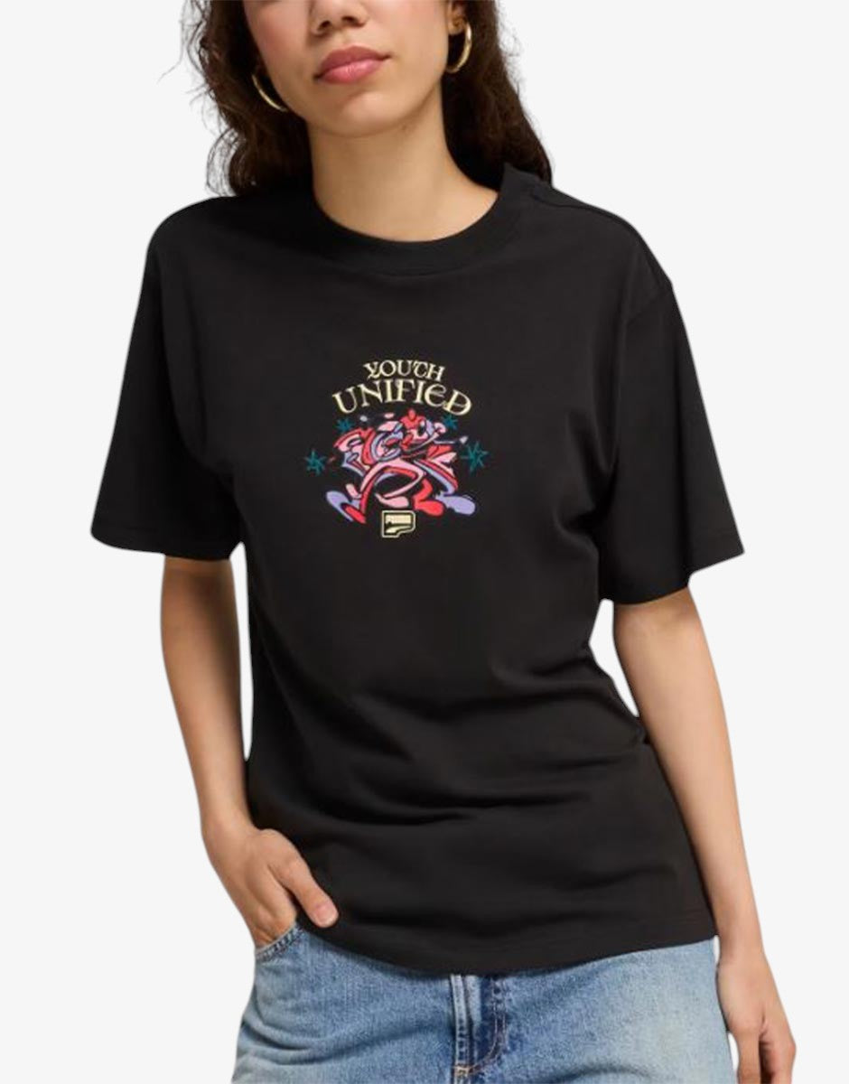 PUMA Downtown Relaxed Graphic W Tee Black